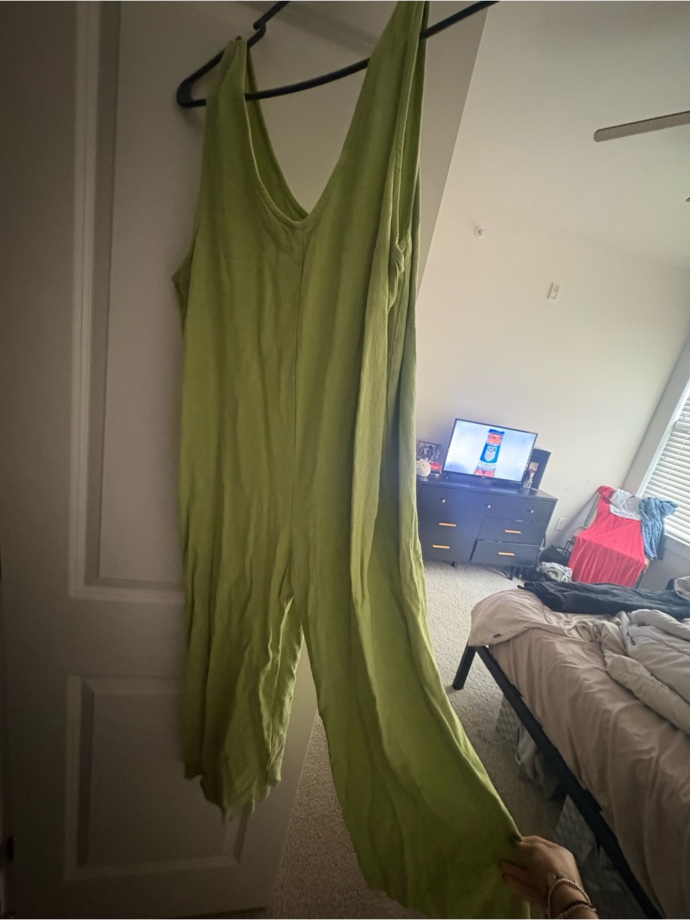 Double Zero Green V-Neck Lightweight Top